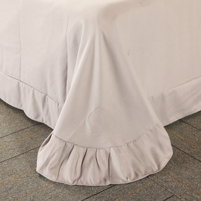 91家纺网 家纺一手货源 找家纺 福丽莱家纺 2019新款针织棉四件套 火鸟浅银灰