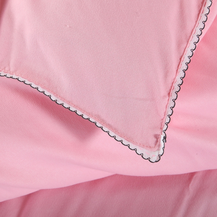 91家纺网 家纺一手货源 找家纺 福丽莱家纺 2019新款针织棉四件套 火鸟桃花粉