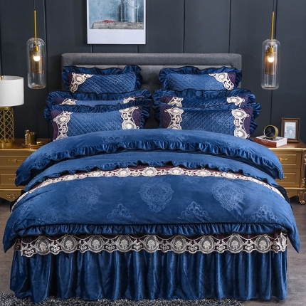 91家纺网 家纺一手货源 找家纺 （总）福丽莱家纺 2019新款水晶绒床裙四件套