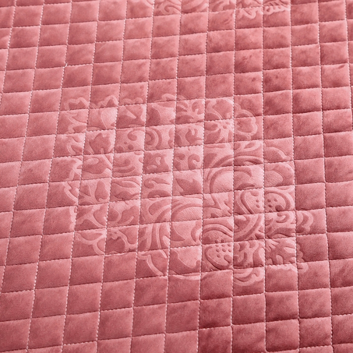 91家纺网 家纺一手货源 找家纺 福丽莱家纺 2019新款水晶绒床裙四件套 豆沙