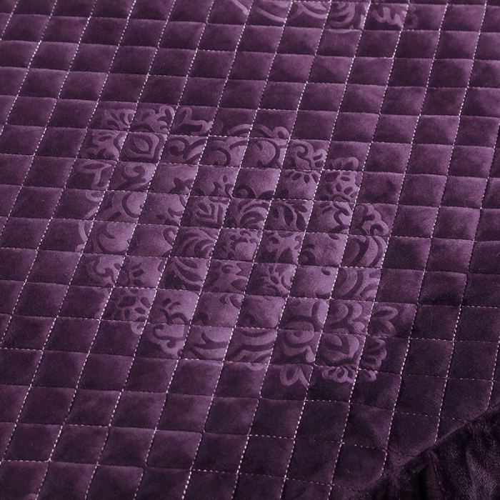 91家纺网 家纺一手货源 找家纺 福丽莱家纺 2019新款水晶绒床裙四件套 紫罗兰