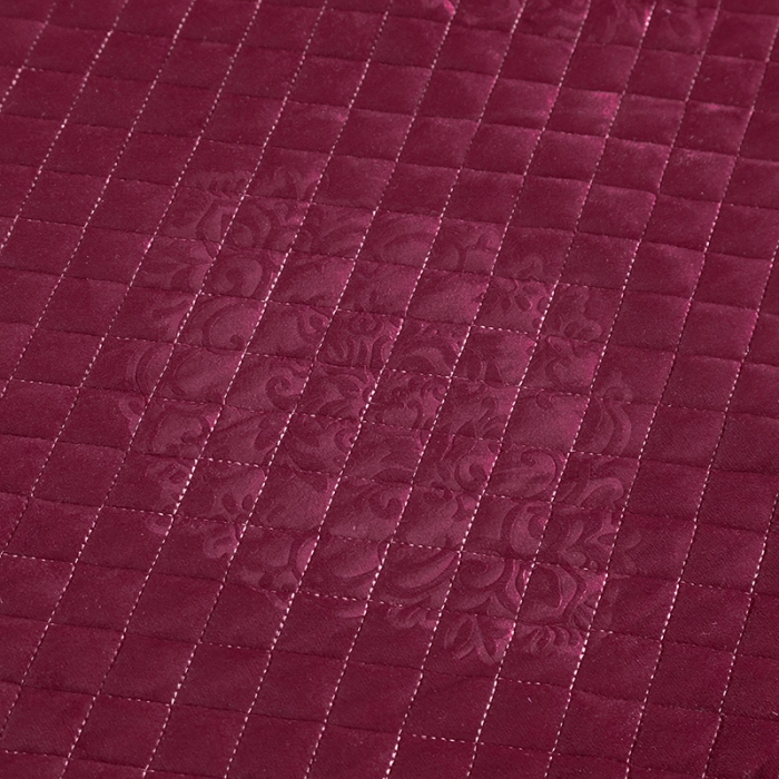 91家纺网 家纺一手货源 找家纺 福丽莱家纺 2019新款水晶绒床裙四件套 酒红