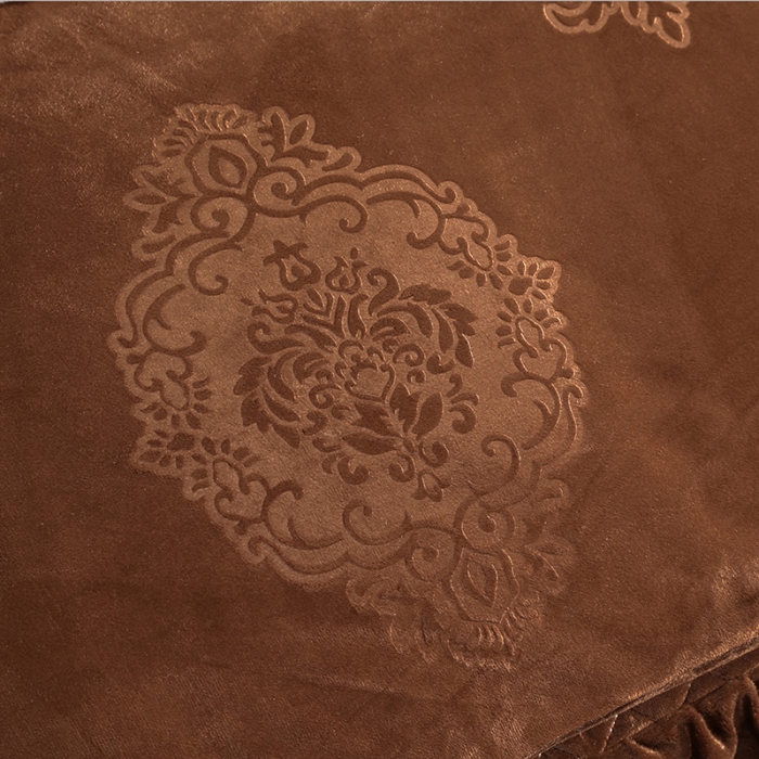 91家纺网 家纺一手货源 找家纺 福丽莱家纺 2019新款水晶绒床裙四件套 咖啡