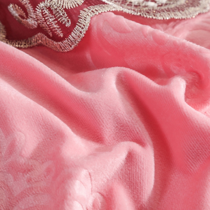 91家纺网 家纺一手货源 找家纺 福丽莱家纺 2019新款水晶绒床裙四件套 玉色