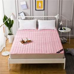 91家纺网 家纺一手货源 找家纺 云上床垫 简约纯色床护垫粉色,粉红色