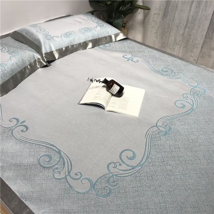 91家纺网 家纺一手货源 找家纺 本希 2019年水洗养生席提花单席款 爱之乐城-绿