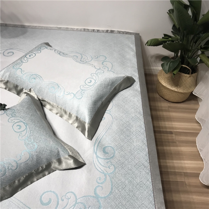 91家纺网 家纺一手货源 找家纺 本希 2019年水洗养生席提花单席款 爱之乐城-绿