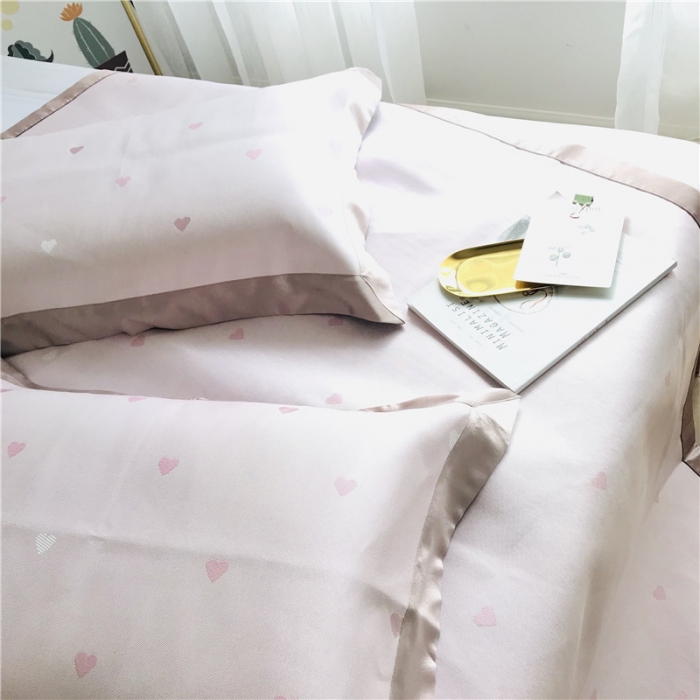 91家纺网 家纺一手货源 找家纺 本希 2019年水洗养生席提花单席款 粉爱心