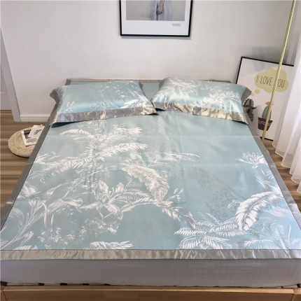 91家纺网 家纺一手货源 找家纺 本希 2019年水洗养生席提花单席款 芭蕉叶