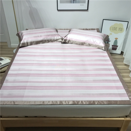 91家纺网 家纺一手货源 找家纺 本希 2019年水洗养生席提花单席款 粉条纹