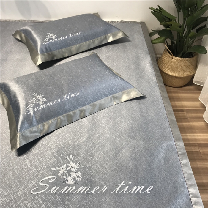 91家纺网 家纺一手货源 找家纺 本希 2019年水洗养生席提花单席款summertime-蓝