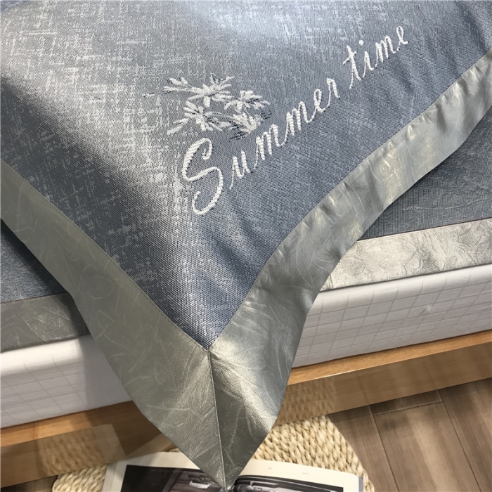 91家纺网 家纺一手货源 找家纺 本希 2019年水洗养生席提花单席款summertime-蓝