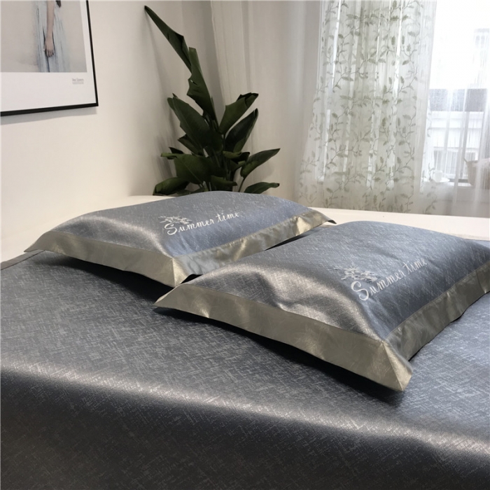 91家纺网 家纺一手货源 找家纺 本希 2019年水洗养生席提花单席款summertime-蓝