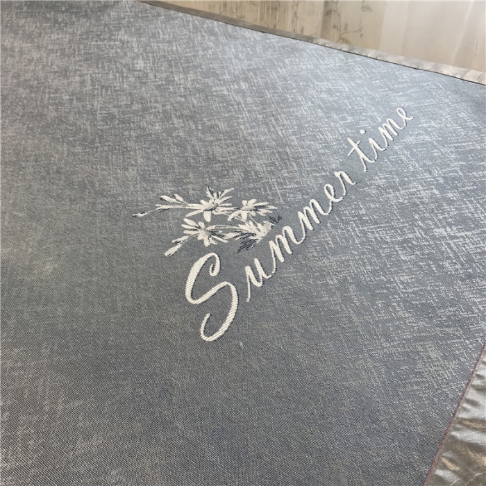 91家纺网 家纺一手货源 找家纺 本希 2019年水洗养生席提花单席款summertime-蓝