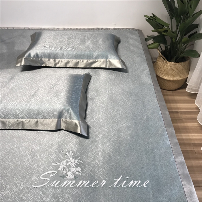 91家纺网 家纺一手货源 找家纺 本希 2019年水洗养生席提花单席款summertime-绿