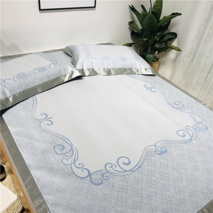 91家纺网 家纺一手货源 找家纺 本希 2019年水洗养生席提花单席款 爱之乐城-蓝