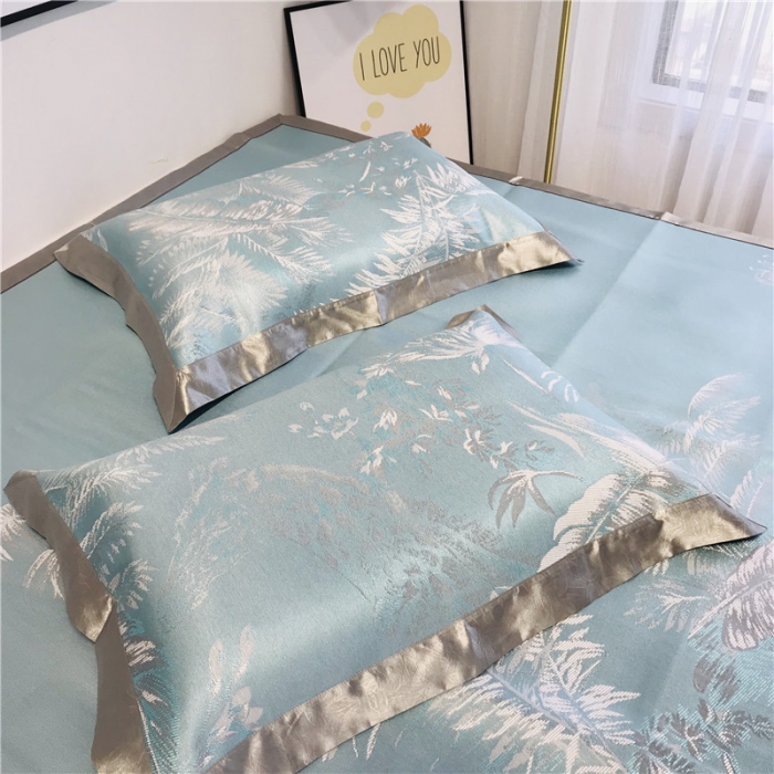 91家纺网 家纺一手货源 找家纺 本希 2019年水洗养生席提花单席款 芭蕉叶