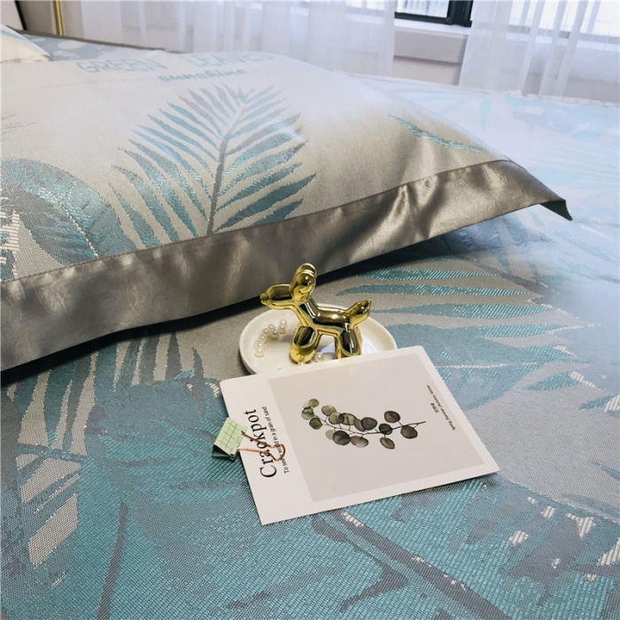 91家纺网 家纺一手货源 找家纺 本希 2019年水洗养生席提花单席款 绿叶提花