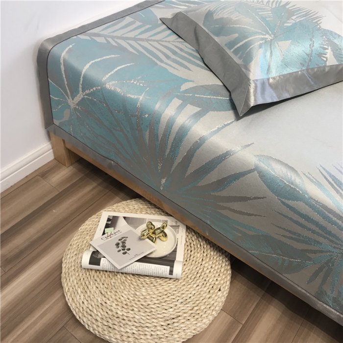 91家纺网 家纺一手货源 找家纺 本希 2019年水洗养生席提花单席款 绿叶提花