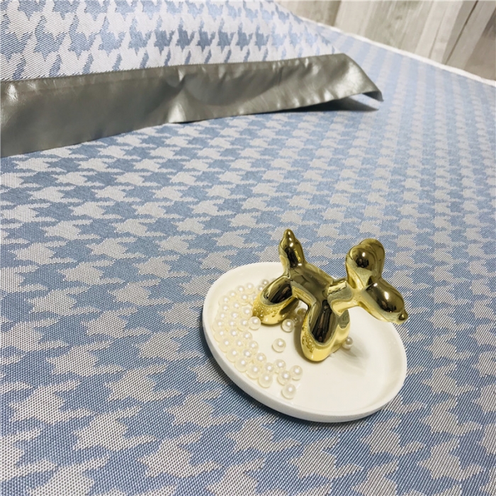 91家纺网 家纺一手货源 找家纺 本希 2019年水洗养生席提花单席款  千鸟格-蓝