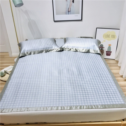 本希 2019年水洗养生席提花单席款  千鸟格-蓝