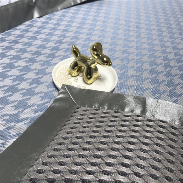 91家纺网 家纺一手货源 找家纺 本希 2019年水洗养生席提花单席款  千鸟格-蓝