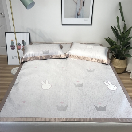 本希 2019年水洗养生席提花单席款 兔宝宝-粉