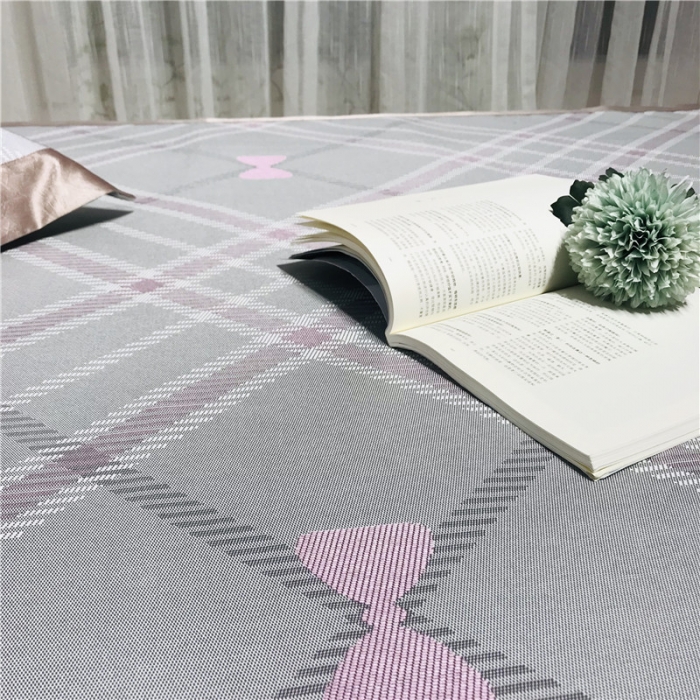 91家纺网 家纺一手货源 找家纺 本希 2019年水洗养生席提花单席款 小蝴蝶结-粉