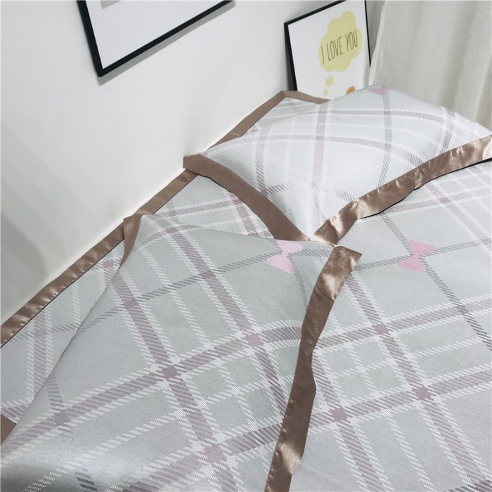 91家纺网 家纺一手货源 找家纺 本希 2019年水洗养生席提花单席款 小蝴蝶结-粉