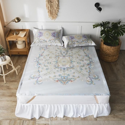 91家纺网 家纺一手货源 找家纺 本希 数码印花水洗养生席三件套 奥丽