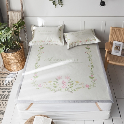 91家纺网 家纺一手货源 找家纺 本希 数码印花水洗养生席三件套 恬静