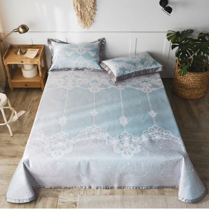 91家纺网 家纺一手货源 找家纺 本希 提花床单款水洗养生席三件套 曼莎