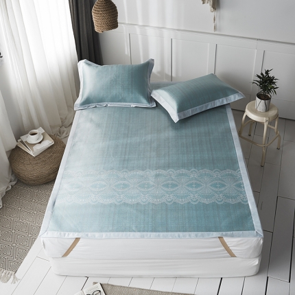 91家纺网 家纺一手货源 找家纺 （总）本希 提花水洗养生席三件套