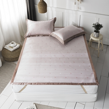 91家纺网 家纺一手货源 找家纺 本希 提花水洗养生席三件套 小星星-粉