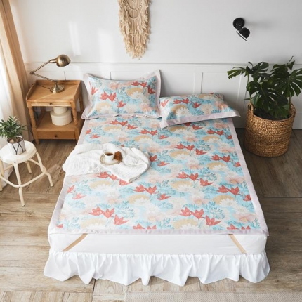 91家纺网 家纺一手货源 找家纺 （总）本希 新款三明治数码印花养生席三件套