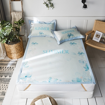 91家纺网 家纺一手货源 找家纺 （总）本希 新款三明治数码印花养生席三件套