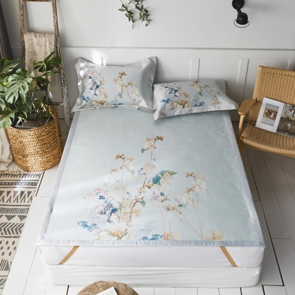 91家纺网 家纺一手货源 找家纺 （总）本希 新款三明治数码印花养生席三件套