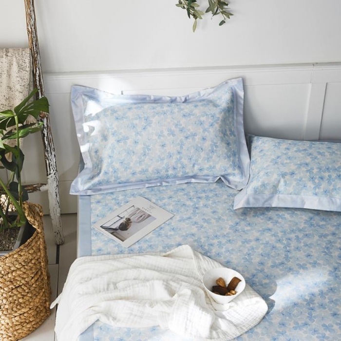 91家纺网 家纺一手货源 找家纺 本希 新款三明治数码印花养生席三件套 浪漫