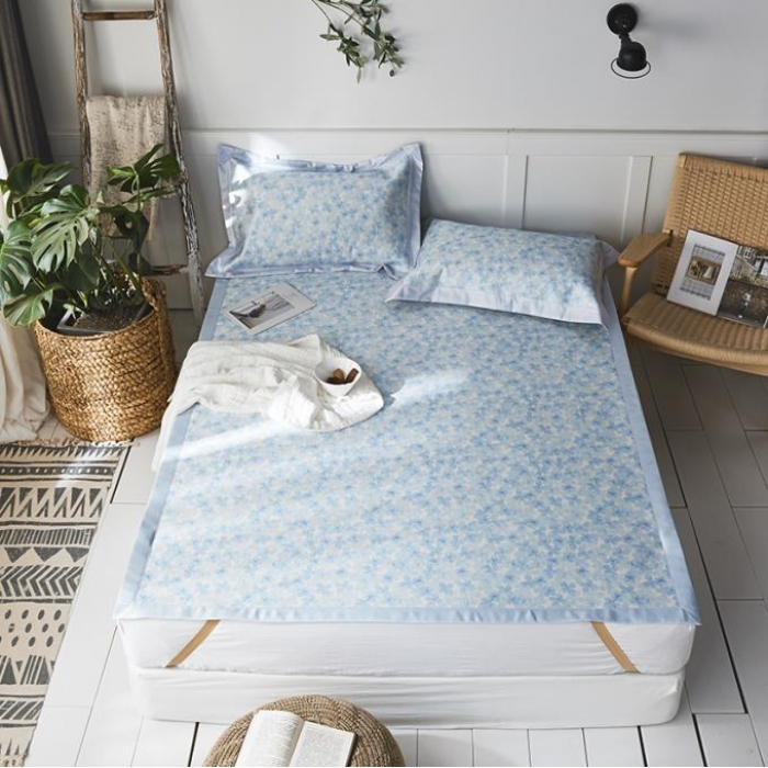 91家纺网 家纺一手货源 找家纺 本希 新款三明治数码印花养生席三件套 浪漫