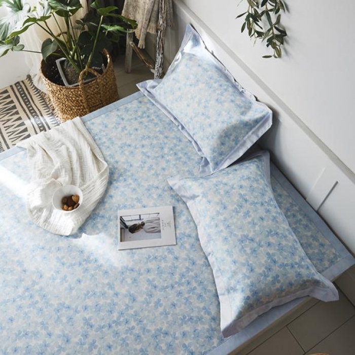 91家纺网 家纺一手货源 找家纺 本希 新款三明治数码印花养生席三件套 浪漫