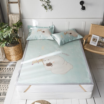 本希 数码印花水洗养生席三件套 团子