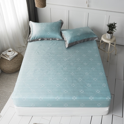 本希 提花床笠款水洗养生席三件套 格林