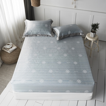 本希 提花床笠款水洗养生席三件套 小香风