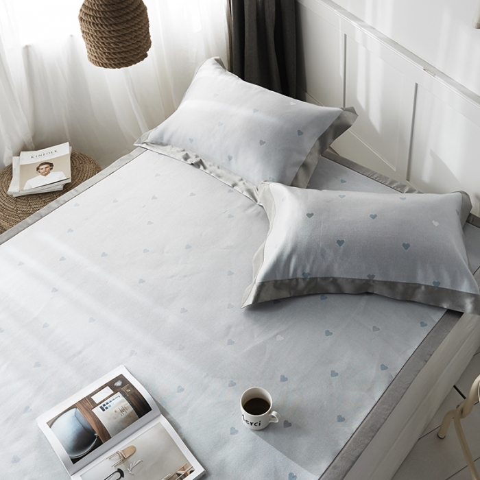 91家纺网 家纺一手货源 找家纺 本希 提花水洗养生席三件套 爱心-兰