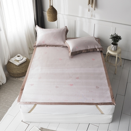 本希 提花水洗养生席三件套 笔芯-粉