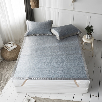 本希 提花水洗养生席三件套 纯净--宝石蓝