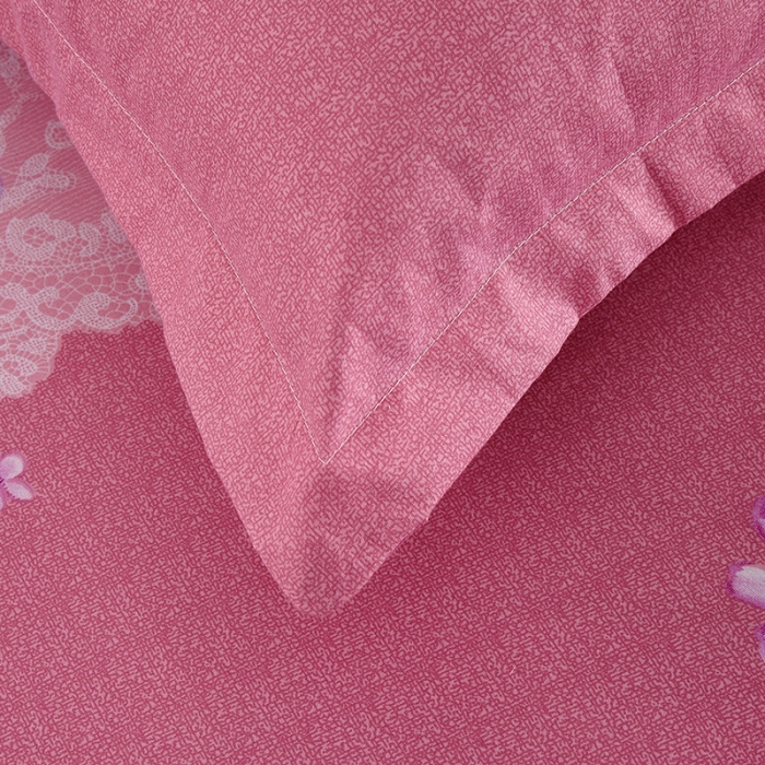 91家纺网 家纺一手货源 找家纺 老K（美阁） 2020新款植物羊绒双层床裙四件套米兰物语-粉