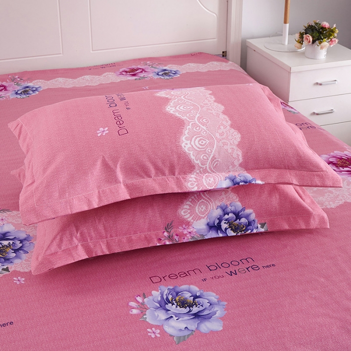 91家纺网 家纺一手货源 找家纺 老K（美阁） 2020新款植物羊绒双层床裙四件套米兰物语-粉