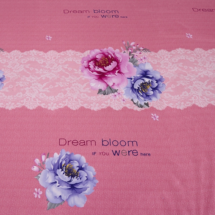 91家纺网 家纺一手货源 找家纺 老K（美阁） 2020新款植物羊绒双层床裙四件套米兰物语-粉