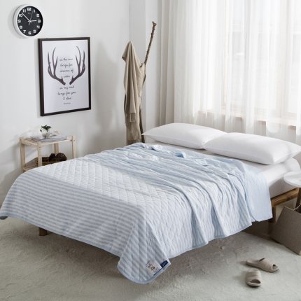 91家纺网 家纺一手货源 找家纺 （总）珺柔家纺 无印良品天竺棉夏凉被-宽条纹